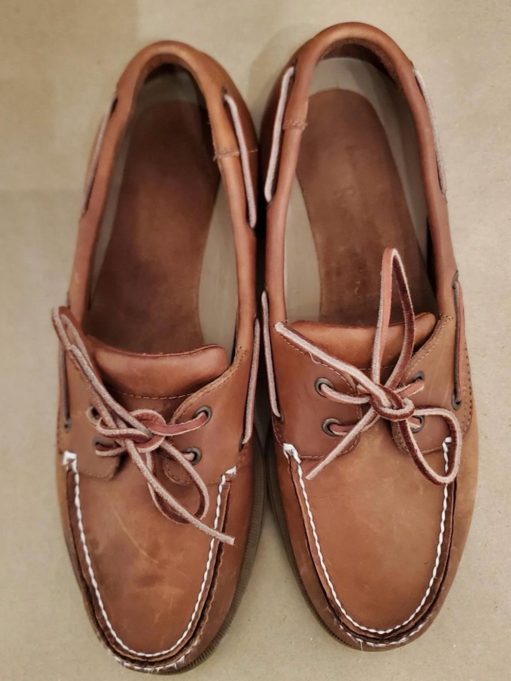 Rockport Men's Brown Leather Moc Toe Boat Shoes